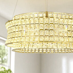 CGC Lighting Cgc Sasy Gold And Crystal Adjustable Ceiling Light Pendant - thumbnail 3