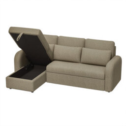 Flyn L-Shape 3-Seater Boucle Sofa Bed - Modern Pull-Out Bed With Cushions For Living Room - Bed: 149Cm (W) 190Cm (L) - Taupe - thumbnail 8