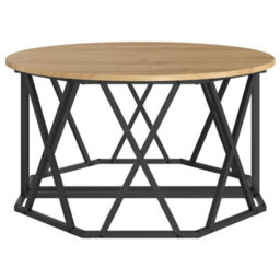 Berkfield Coffee Table Artisan Oak 31.5X31.5X16.5 Inches Made From Engineered Wood - thumbnail 7