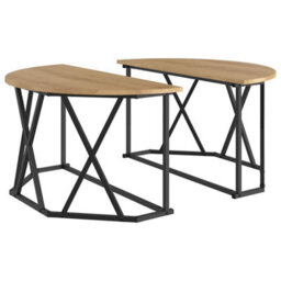 Berkfield Coffee Table Artisan Oak 31.5X31.5X16.5 Inches Made From Engineered Wood - thumbnail 2