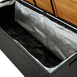 Berkfield Garden Storage Bench 120 Cm Poly Rattan Black - thumbnail 6