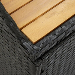 Berkfield Garden Storage Bench 120 Cm Poly Rattan Black - thumbnail 7