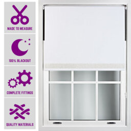 Furnished White Blackout Blind With White Glitter Accent Made To Measure - (W)90Cm X (L)210Cm - thumbnail 1