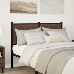 Berkfield Headboard Brown Oak 120 Cm Engineered Wood And Steel - thumbnail 2
