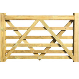 Ruby UK Ruby Extra Bottom Bar Diamond Brace Field Gates Ruby Durable Wooden Farm Gate 2.4M Width X 0.9M Height