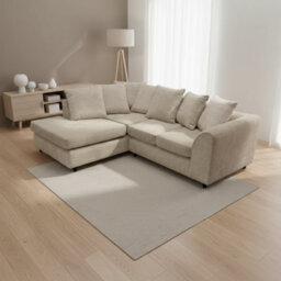 Abakus Direct Jumbo Chenille Corner Sofa In Taupe Left Facing With Plush Chaise Extension - thumbnail 4