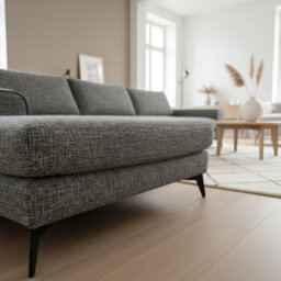Abakus Direct Venice Chenille Corner Sofa In Charcoal Left Facing With Deep Seats And Extra-Wide Padded Arms - thumbnail 3
