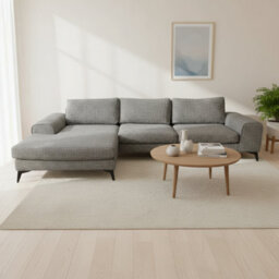 Abakus Direct Venice Chenille Corner Sofa In Charcoal Left Facing With Deep Seats And Extra-Wide Padded Arms - thumbnail 6