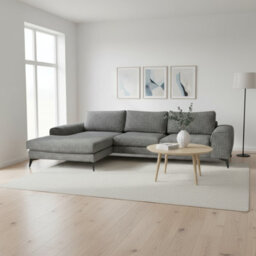 Abakus Direct Venice Chenille Corner Sofa In Charcoal Left Facing With Deep Seats And Extra-Wide Padded Arms - thumbnail 5