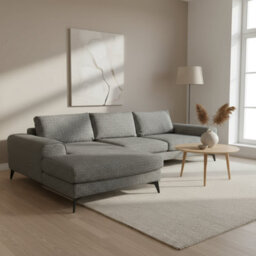 Abakus Direct Venice Chenille Corner Sofa In Charcoal Left Facing With Deep Seats And Extra-Wide Padded Arms - thumbnail 4