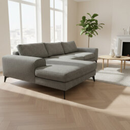 Abakus Direct Venice Chenille Corner Sofa In Charcoal Left Facing With Deep Seats And Extra-Wide Padded Arms - thumbnail 8