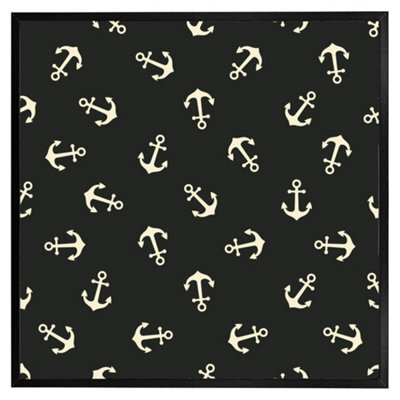 "Andrew Lee Anchors On Black Background (Picutre Frame) / 20X20"" / Brown" - image 1