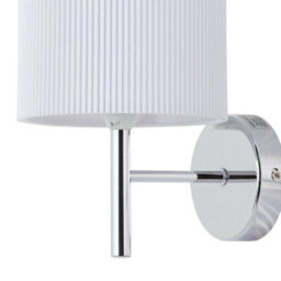 First Choice Lighting Set Of 2 Brea - Chrome Wall Lights With White Pleated Shade - thumbnail 3