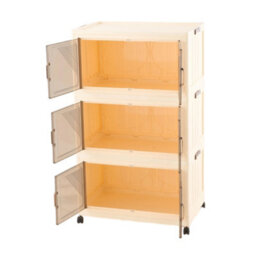 Darphe Cream Plastic Foldable 4 Tier Rolling Plastic Storage Cabinet With Magnetic Doors - thumbnail 3