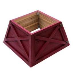 Christmas Tree World Red Wooden Christmas Tree Skirt (Fits 4Ft/120Cm-6Ft/180Cm Trees) - thumbnail 5
