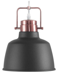 Beliani Graphite Grey Industrial Pendant Lamp 179Cm Drop, Copper-Top Shade, Iron Frame - thumbnail 2