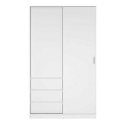 Wyld Haus Budapest White Oak-Style Sliding Wardrobe 2 Doors 3 Drawers - thumbnail 2