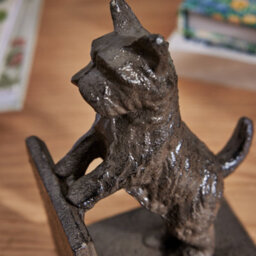Dibor Vintage Style Antique Pair Of Westie Cast Iron Bookends - thumbnail 4