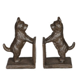 Dibor Vintage Style Antique Pair Of Westie Cast Iron Bookends - thumbnail 2