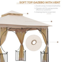 Outsunny Gazebo Party Tent Canopy Sun Shade For Patio Garden 3X3(M) - thumbnail 4