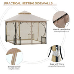 Outsunny Gazebo Party Tent Canopy Sun Shade For Patio Garden 3X3(M) - thumbnail 6
