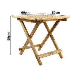Woodside Belford Treated Wooden Folding Garden Coffee Table, 50Cm X 50Cm X 50Cm - thumbnail 9