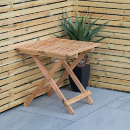 Woodside Belford Treated Wooden Folding Garden Coffee Table, 50Cm X 50Cm X 50Cm - thumbnail 3