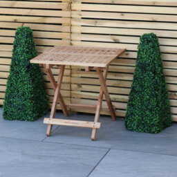 Woodside Belford Treated Wooden Folding Garden Coffee Table, 50Cm X 50Cm X 50Cm - thumbnail 4