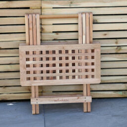 Woodside Belford Treated Wooden Folding Garden Coffee Table, 50Cm X 50Cm X 50Cm - thumbnail 5