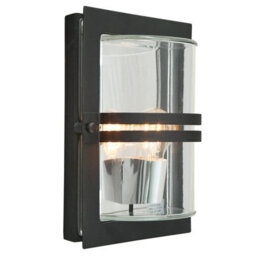Elstead Basel 1 Light Outdoor Flush Wall Light Black Ip54, E27