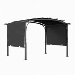 Thehotsale 360Cm W X 283Cm D X  227Cm H Retractable Arc-Shaped Pergola With Steel Frame Grey - thumbnail 3