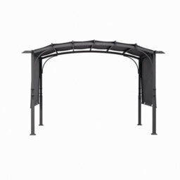 Thehotsale 360Cm W X 283Cm D X  227Cm H Retractable Arc-Shaped Pergola With Steel Frame Grey - thumbnail 4