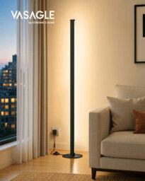 Ledrem  Led Floor Lamp, Minimalist Dimmable Standard Lamp, 1200Lm Warm Light, 18 X 18 X 139.4 Cm, Black - thumbnail 2