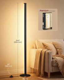 Ledrem  Led Floor Lamp, Minimalist Dimmable Standard Lamp, 1200Lm Warm Light, 18 X 18 X 139.4 Cm, Black - thumbnail 5
