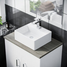 Nes Home 600mm White Vanity Cabinet And Small 420mm Counter Top Basin Sink - thumbnail 4
