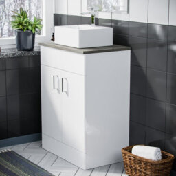 Nes Home 600mm White Vanity Cabinet And Small 420mm Counter Top Basin Sink - thumbnail 3
