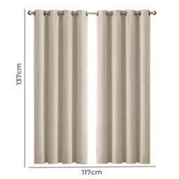 Marlow Blackout Curtains Window Curtain Draperies Pair Eyelet Bedroom Decor - thumbnail 2