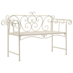 Berkfield Garden Bench 132 Cm Metal Antique White