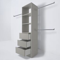 Spacepro Modular Pebble Grey 3 Drawer Tower Unit (H)2100mm (W)600mm (D)500mm - thumbnail 5