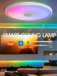 Led Smart Ceiling Lamp Rgb With App And Remote Control Dimming And Music Speaker - thumbnail 9