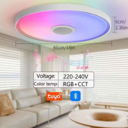 Led Smart Ceiling Lamp Rgb With App And Remote Control Dimming And Music Speaker - thumbnail 8