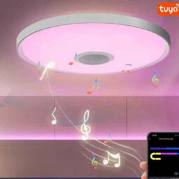 Led Smart Ceiling Lamp Rgb With App And Remote Control Dimming And Music Speaker - thumbnail 1