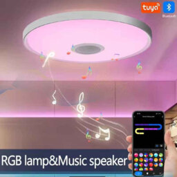 Led Smart Ceiling Lamp Rgb With App And Remote Control Dimming And Music Speaker - thumbnail 5