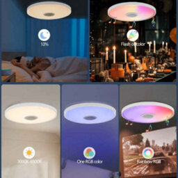 Led Smart Ceiling Lamp Rgb With App And Remote Control Dimming And Music Speaker - thumbnail 4
