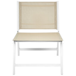 Beliani Set Of 2 Garden Chairs Marceddi With Footstool Metal White/ Beige - thumbnail 8
