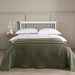 Allure Bath Fashions Luxury Super King Size Waffle Throw Blanket Bedspread 250 X 260Cm - Khaki - thumbnail 3