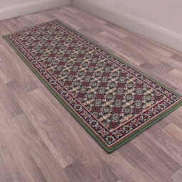 Traditional Green Bordered Floral Rug For Dining Room-120Cm (Circle) - thumbnail 8