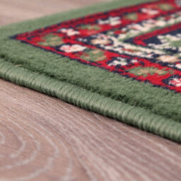 Traditional Green Bordered Floral Rug For Dining Room-120Cm (Circle) - thumbnail 3