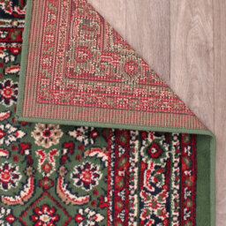 Traditional Green Bordered Floral Rug For Dining Room-120Cm (Circle) - thumbnail 6