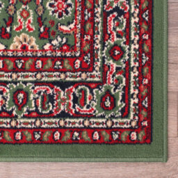 Traditional Green Bordered Floral Rug For Dining Room-120Cm (Circle) - thumbnail 4